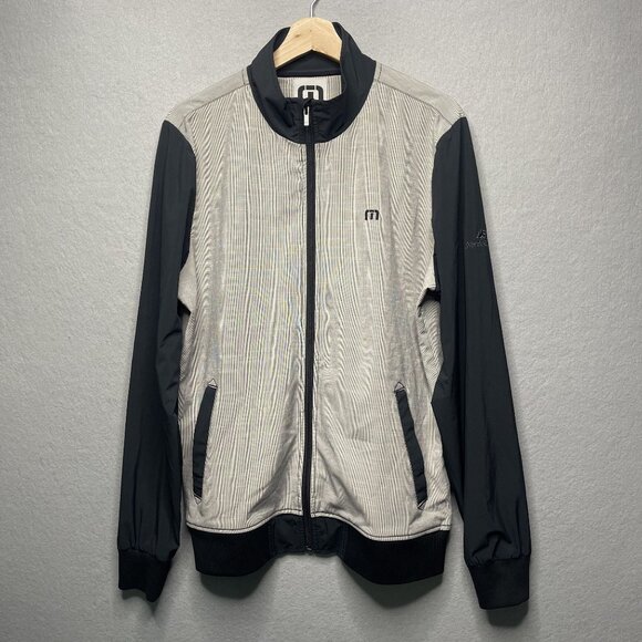 TravisMathew Mens North Ranch Full-Zip Golf Jacket M Black & Gray - Picture 1 of 7